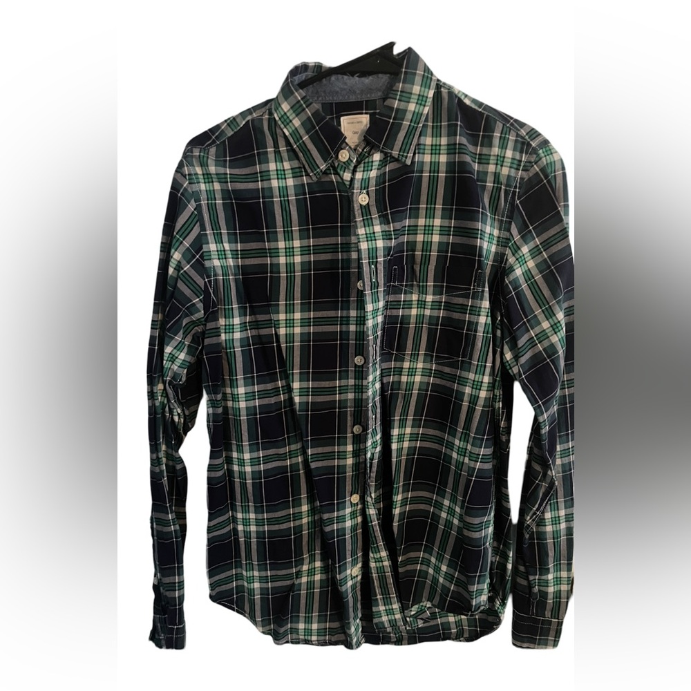 Men’s Small Gap Green/Blue Flannel